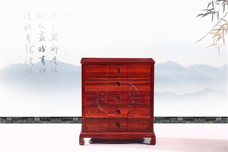 小葉紅檀·金玉五斗柜