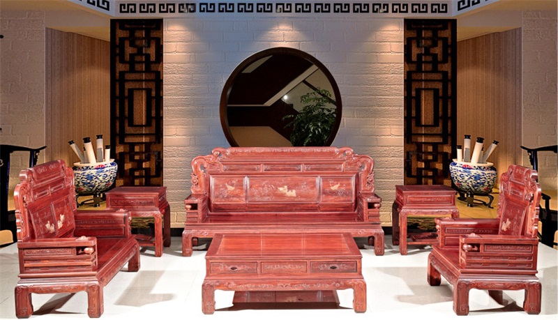 小葉紅檀·102沙發(fā)（雕鴛鴦）